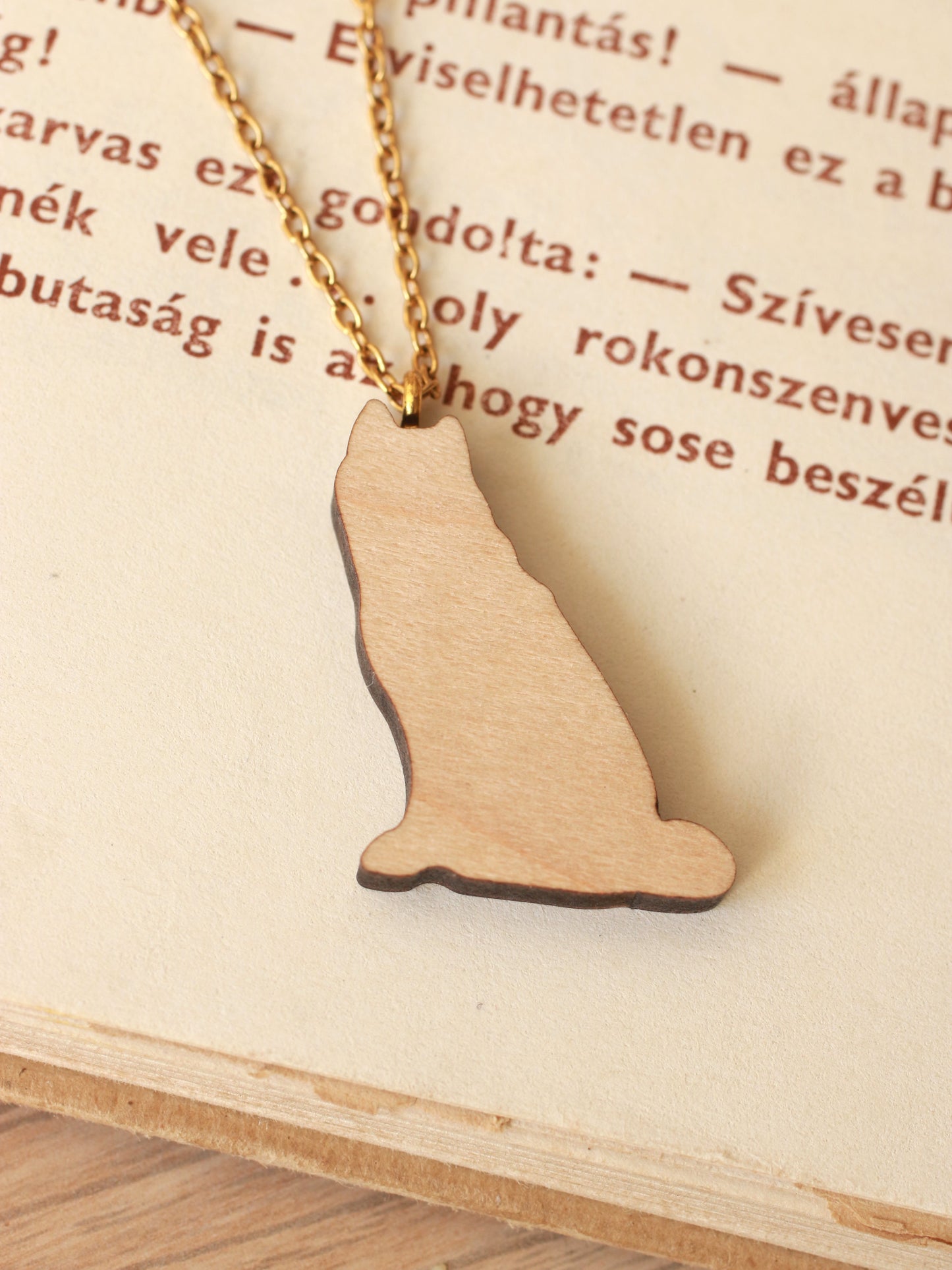 Husky necklace - wooden dog pendant