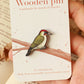 Green woodpecker pin