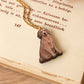 Dog necklace - wooden dog pendant