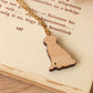 Dog necklace - wooden dog pendant