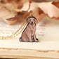 Dog necklace - wooden dog pendant