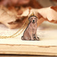 Dog necklace - wooden dog pendant