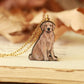 Dog necklace - wooden dog pendant