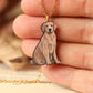 Dog necklace - wooden dog pendant