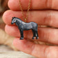 Grey dapple horse necklace