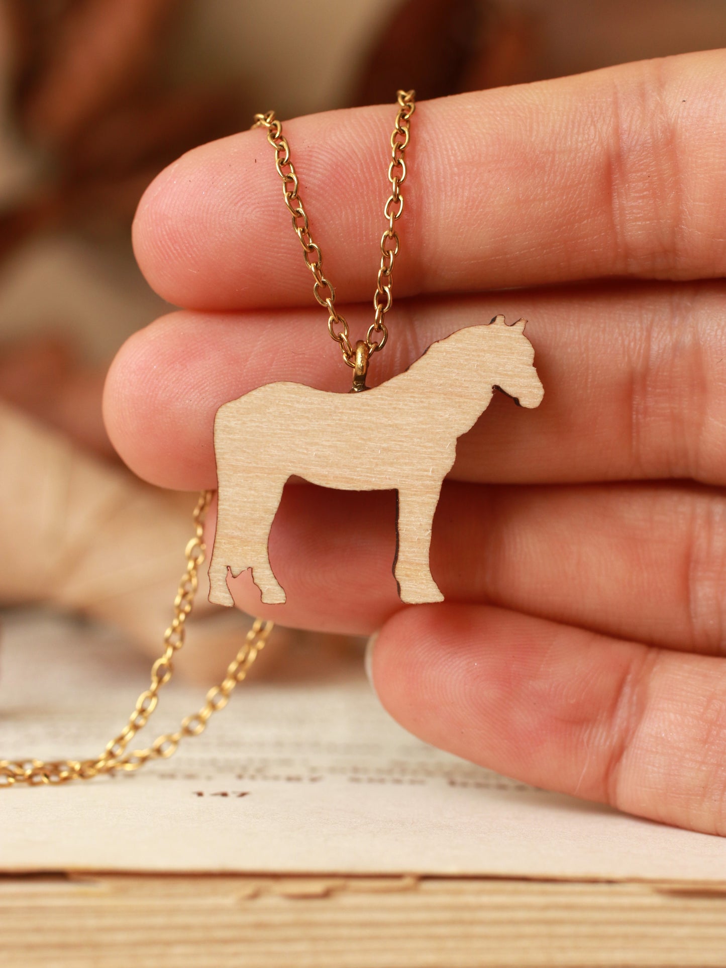 Grey dapple horse necklace