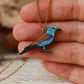 European roller necklace - wooden bird pendant