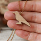 European roller necklace - wooden bird pendant