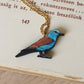 European roller necklace - wooden bird pendant