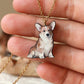 Corgi necklace - wooden pendant