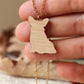 Corgi necklace - wooden pendant