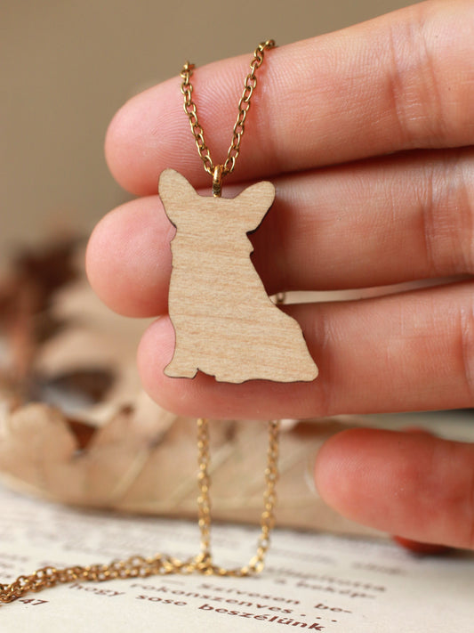 Corgi necklace - wooden pendant