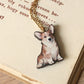 Corgi necklace - wooden pendant