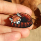 Sleeping red panda pin