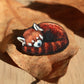 Sleeping red panda pin