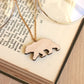 Grizzly bear necklace - wooden brown bear pendant