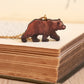 Grizzly bear necklace - wooden brown bear pendant