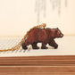 Grizzly bear necklace - wooden brown bear pendant