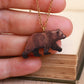 Grizzly bear necklace - wooden brown bear pendant