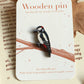 Woodpecker pin - wooden bird booch