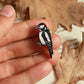 Woodpecker pin - wooden bird booch