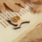 Nightingale pin - wooden bird brooch