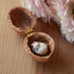 Sleeping cat necklace in a walnut box