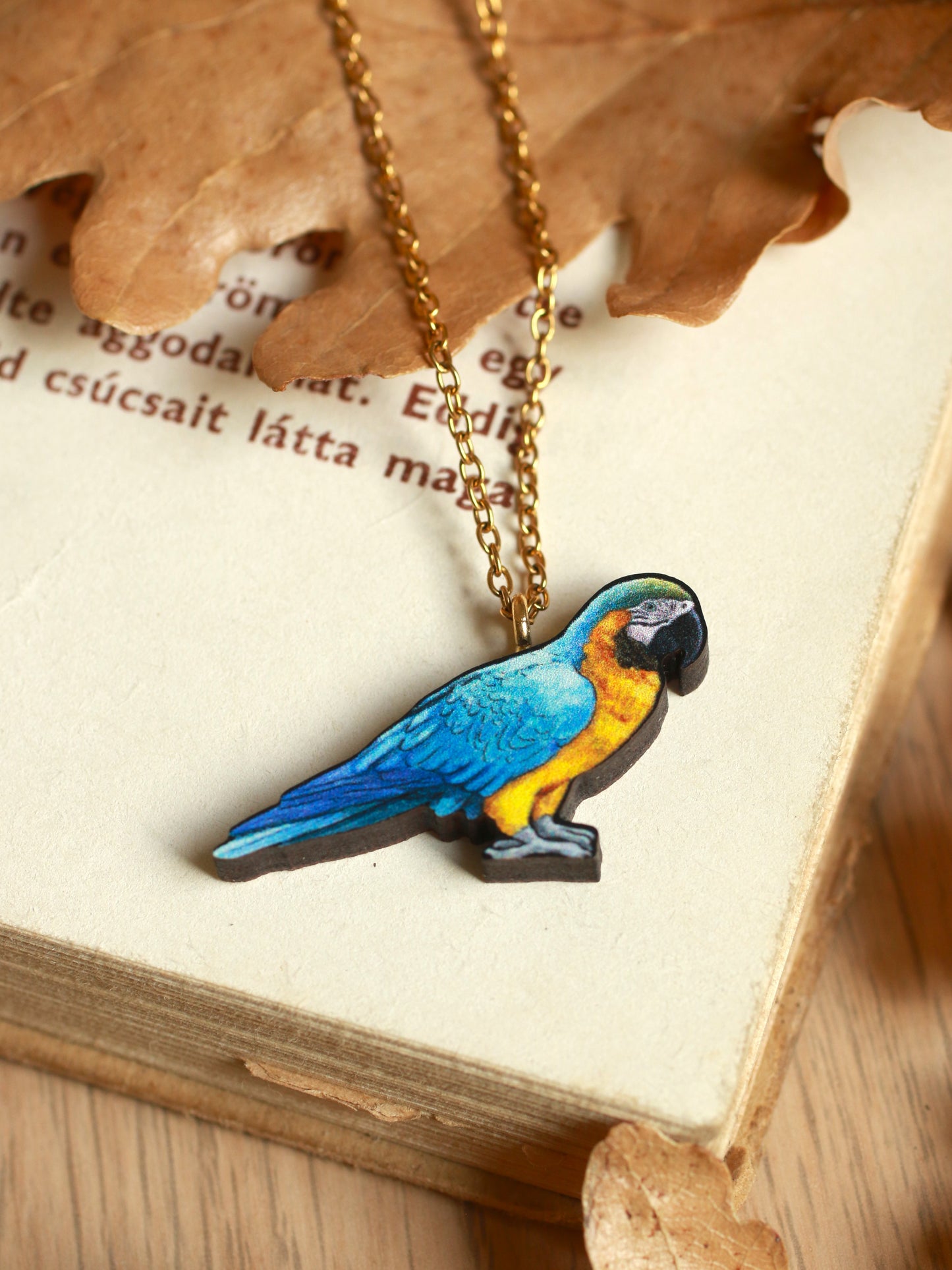 Blue Yellow Macaw necklace