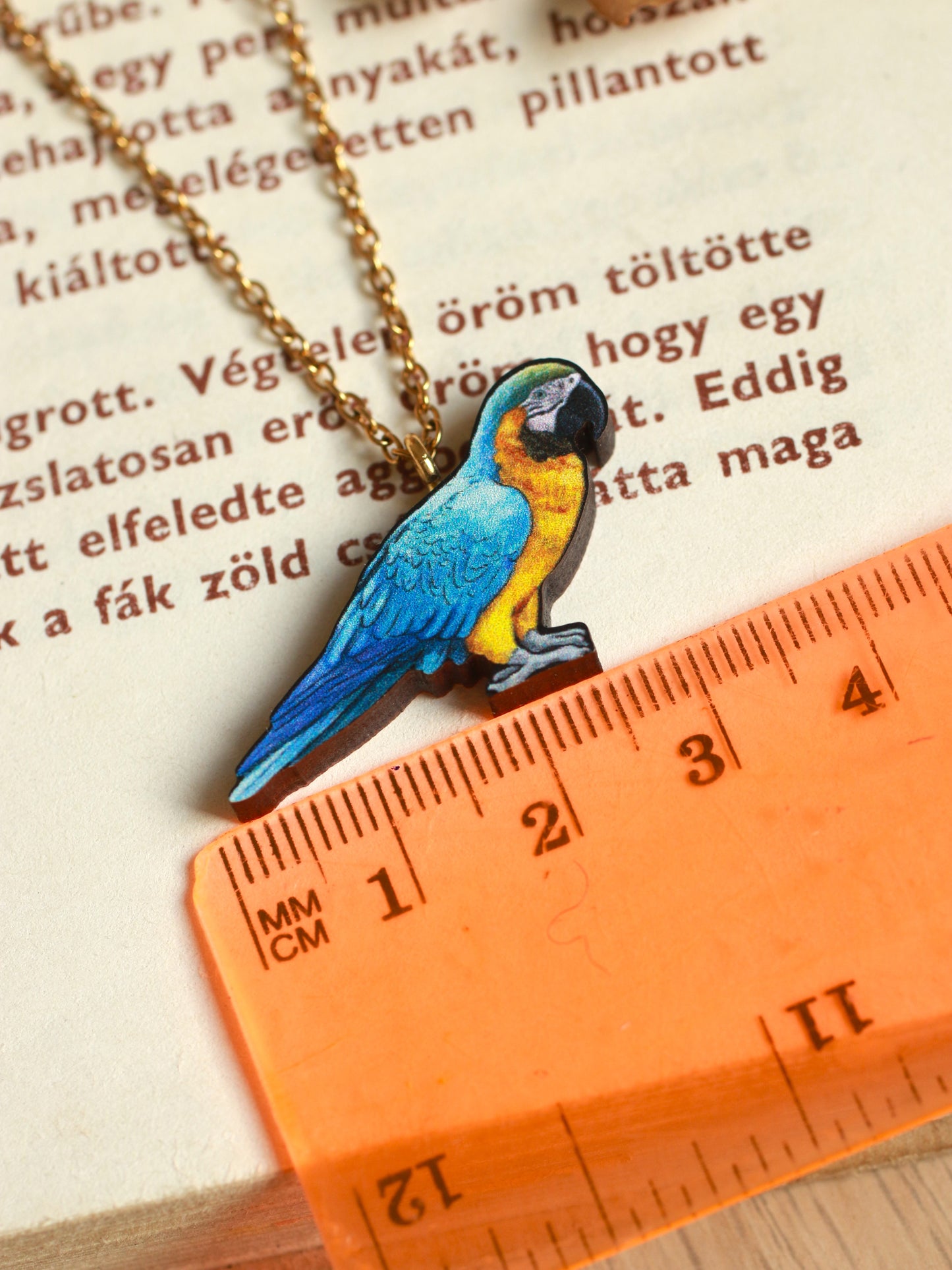 Blue Yellow Macaw necklace