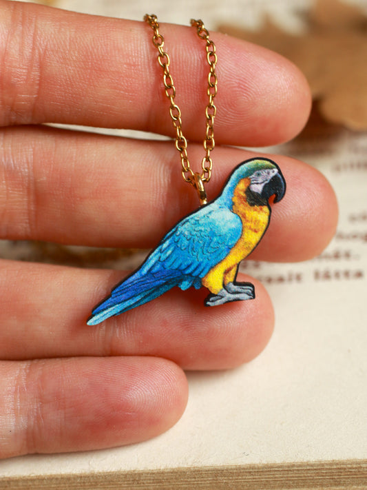 Blue Yellow Macaw necklace