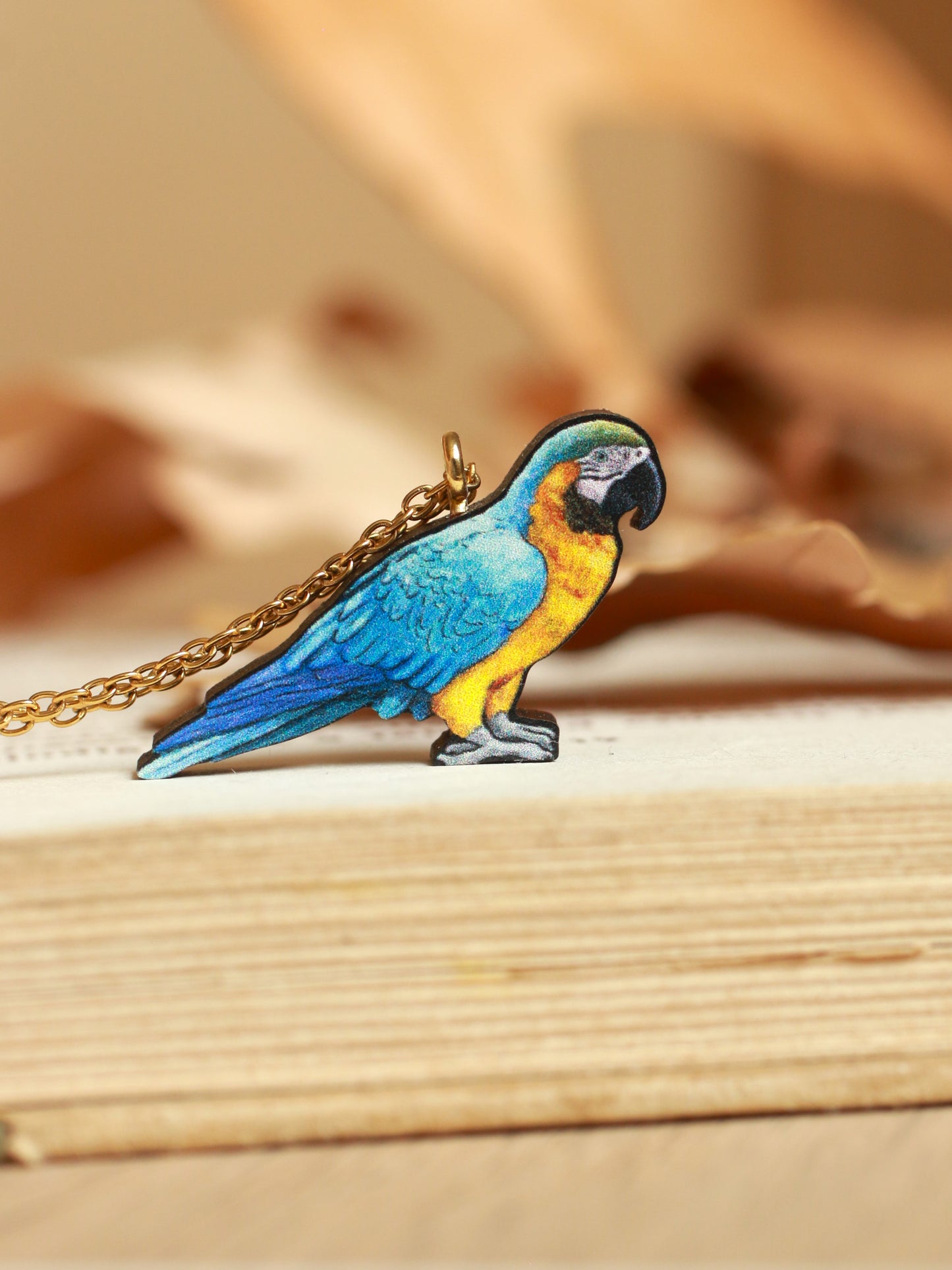 Blue Yellow Macaw necklace