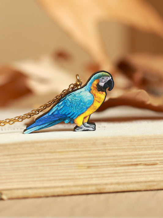 Blue Yellow Macaw necklace