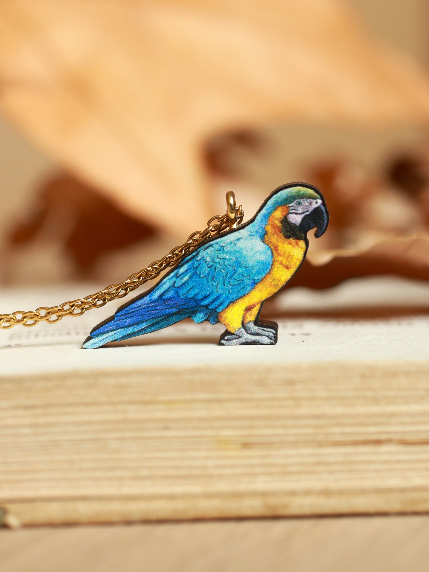 Blue Yellow Macaw necklace