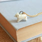 Ceramic polar bear necklace - with 22k gold details