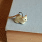 Ceramic cat necklace -22k gold details