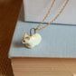 Ceramic cat necklace -22k gold details