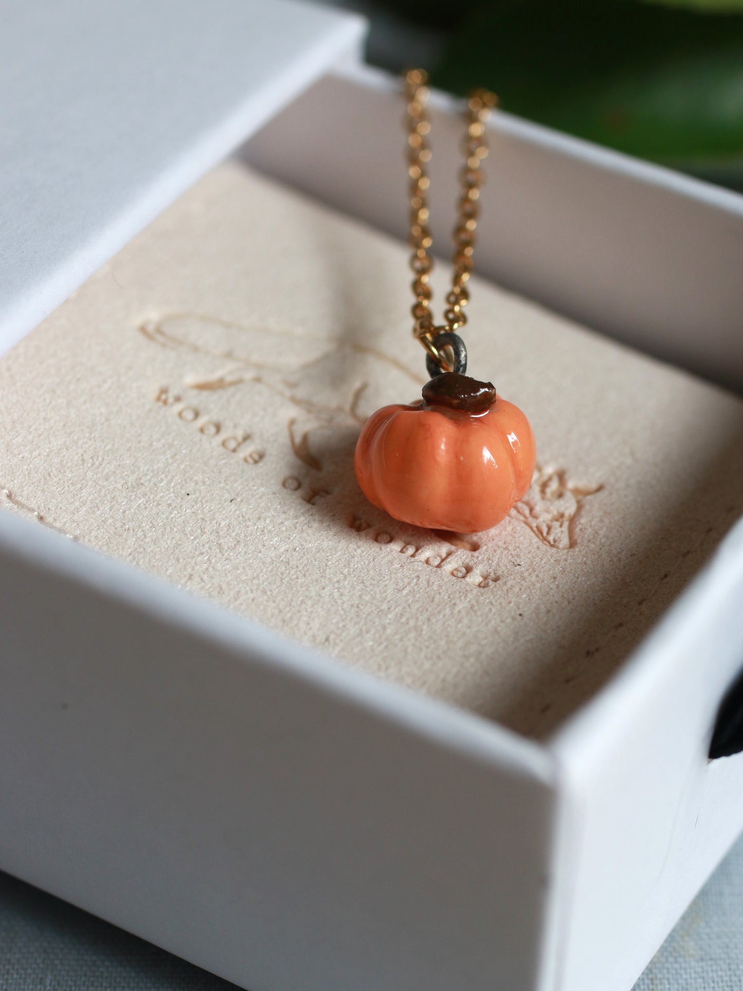 Ceramic pumpkin necklace