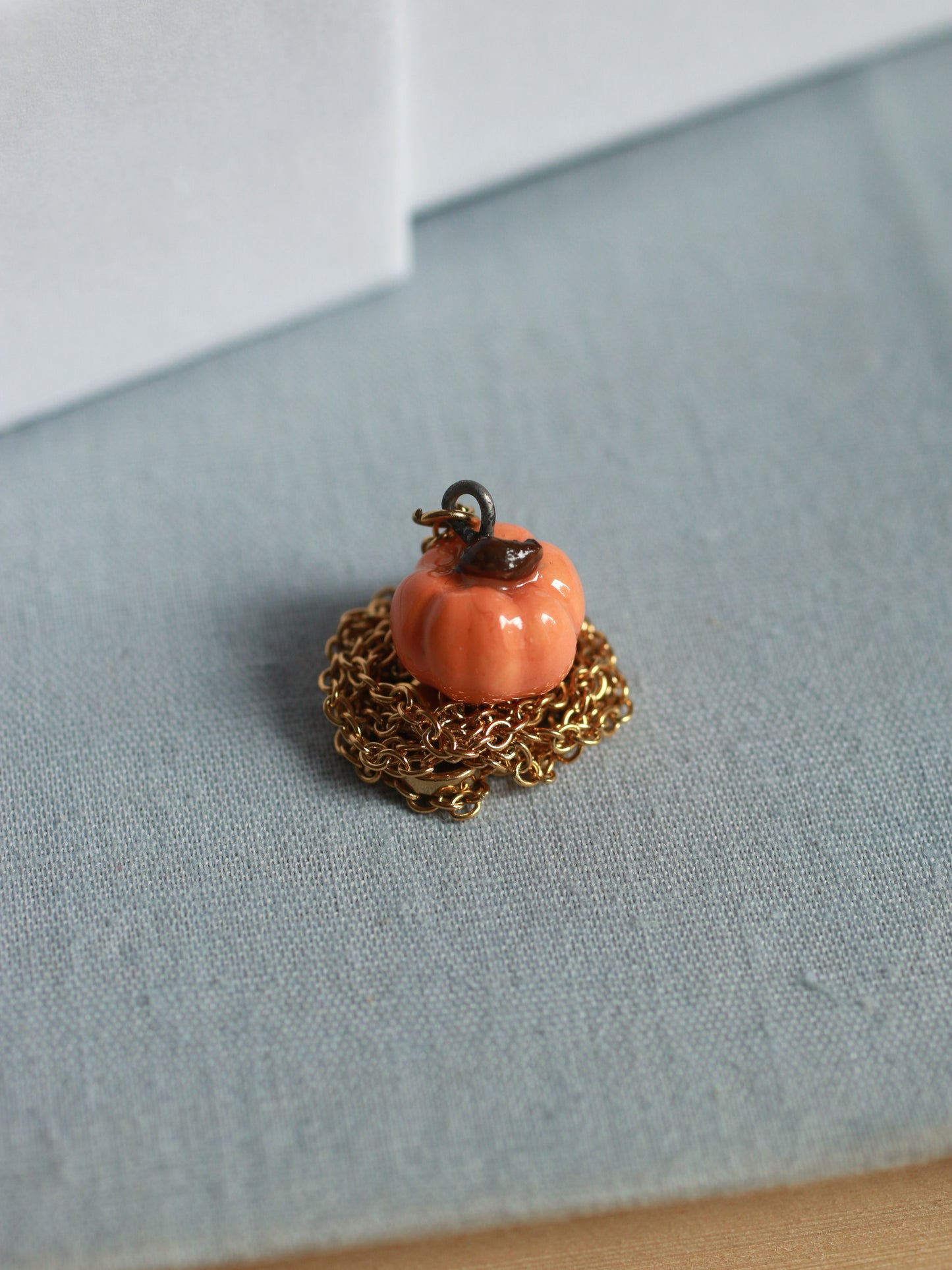 Ceramic pumpkin necklace
