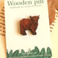 Highland cow pin - Wooden highland cow brooch