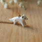Starry arctic fox necklace