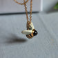 Ceramic bee necklace - 22k gold details