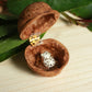 Ceramic Hedgehog necklace in a walnut box - 22k gold details