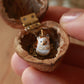 Hedgehog necklace in a walnut box