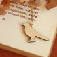 Magpie necklace - wooden bird pendant