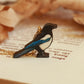 Magpie necklace - wooden bird pendant