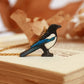 Magpie necklace - wooden bird pendant