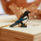 Magpie necklace - wooden bird pendant