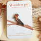 Hoopoe pin - wooden bird pin