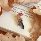 Hoopoe pin - wooden bird pin