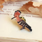 Hoopoe pin - wooden bird pin